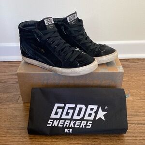 Golden Goose Hi Top Black Suede